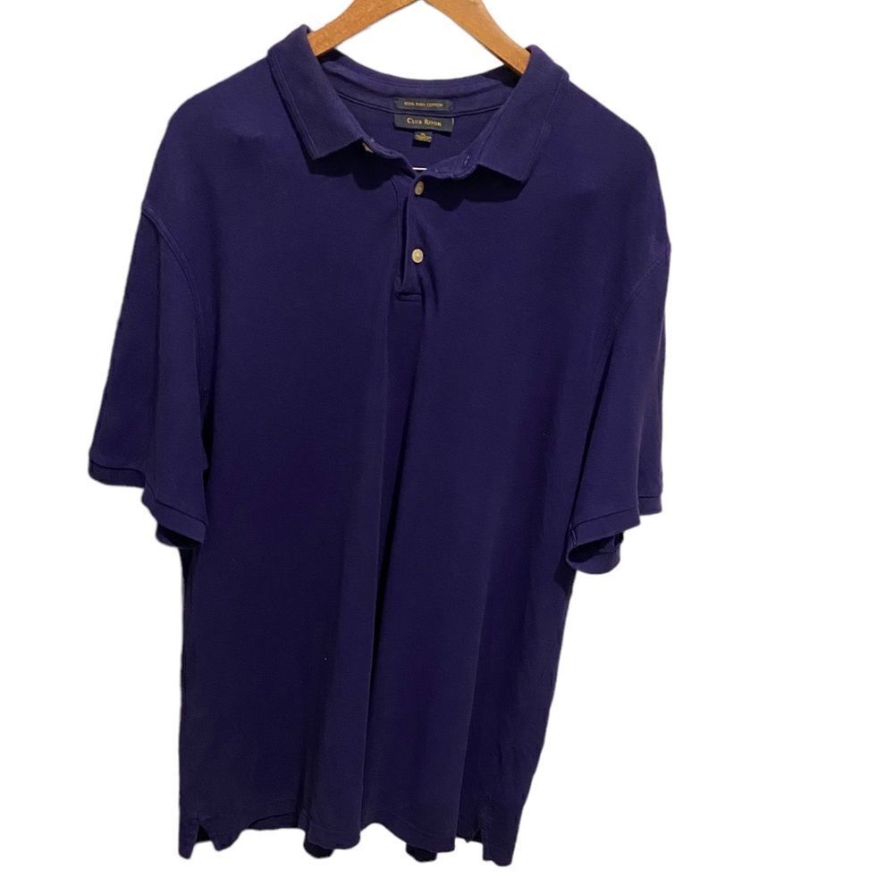 Club Room Short Sleeve Polo Shirt Mens Xl Purple Casual Al0059